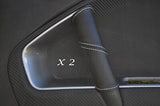 WHITE STITCHING FITS ALFA ROMEO MITO 2X DOOR HANDLE LEATHER COVERS ONLY