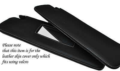 WHITE STITCH FITS FORD CAPRI MK1 MK2 MK3 68-87 2X SUN VISORS LEATHER COVERS ONLY