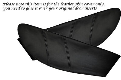 BLACK STITCH FITS  LOTUS ELAN M100 2X DOOR CARD TRIM INSERT LEATHER COVERS ONLY