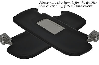 BLACK STITCHING FITS SMART FORFOUR 04-07 2X SUN VISORS LEATHER COVERS ONLY