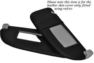 GREY STITCHING FITS PEUGEOT 206 98-10 2X SUN VISORS LEATHER COVERS ONLY