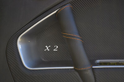 ORANGE STITCHING FITS ALFA ROMEO MITO 2X DOOR HANDLE LEATHER COVERS ONLY
