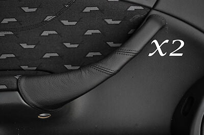 BLACK STITCH FITS MERCEDES C CLASS W203 COUPE 01-09 2X  HANDLE LEATHER COVERS