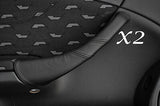 BLACK STITCH FITS MERCEDES C CLASS W203 COUPE 01-09 2X  HANDLE LEATHER COVERS