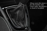 WHITE STITCH FITS RENAULT CLIO 2013+ LEATHER GEAR GAITER ONLY CUSTOM NEW