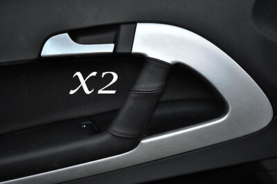 BLACK STITCH FITS AUDI A3 09+ CONVERTIBLE CABRIO 2X DOOR HANDLE LEATHER COVERS