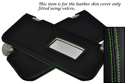 GREEN STITCH FITS ROVER 25 MG ZR 99-05 2X SUN VISORS LEATHER COVERS ONLY