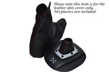 RED STITCHING FITS ALFA ROMEO 147 SELESPEED SET OF GAITERS BLACK LEATHER