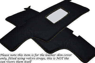 YELLOW STITCH FITS PORSCHE 911 912  2X SUN VISORS LEATHER COVERS ONLY CUSTOM NEW