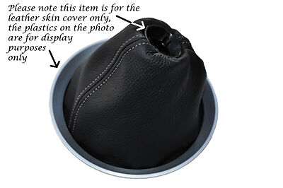 GREY STITCHING FITS NISSAN 350Z FAIRLADY 03-09 NAPPA LEATHER GEAR GAITER ONLY