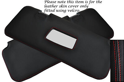 RED STITCHING FITS VW POLO MK2 81-94 2X SUN VISORS LEATHER COVERS ONLY