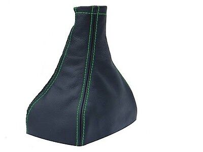 FITS VAUXHALL OPEL ASTRA MK4 G TS  BLACK LEATHER GEAR GAITER GREEN STITCHING