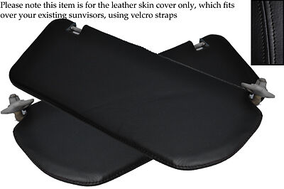 BLACK STITCHING FITS VAUXHALL OPEL ASTRA MK2 2X SUN VISORS LEATHER COVERS ONLY