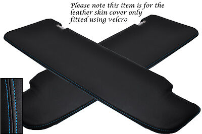 BLUE STITCH FITS FIAT DUCATO PEUGEOT BOXER 07-13 2X SUN VISORS LEATHER COVERS