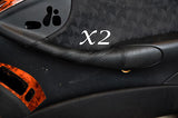 BLACK STITCHING FITS MERCEDES CLK W209 C209 02-09 2X DOOR HANDLE LEATHER COVERS
