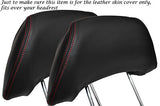 RED STITCH FITS TOYOTA MR2 MK2 1989-2000 2X FRONT HEADREST LEATHER COVERS