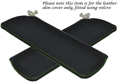GREEN STITCH FITS FORD CORTINA MK2 MK3 1600E 2X SUN VISORS LEATHER COVERS ONLY