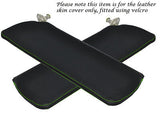 GREEN STITCH FITS FORD CORTINA MK2 MK3 1600E 2X SUN VISORS LEATHER COVERS ONLY