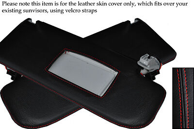 RED STITCH FITS VW GOLF 5 MK5 V JETTA 2004-2009 2X SUN VISORS LEATHER COVERS
