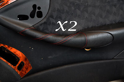 RED STITCHING FITS MERCEDES CLK W209 C209 02-09 2X DOOR HANDLE LEATHER COVERS