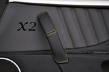 YELLOW STITCHING FITS ALFA ROMEO BRERA 06-11 2X DOOR HANDLE LEATHER COVERS ONLY