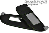 GREEN STITCHING FITS PEUGEOT 206 98-10 2X SUN VISORS LEATHER COVERS ONLY