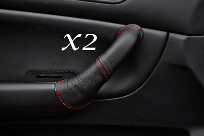 RED STITCHING FITS HONDA ACCORD 03-07 2X LEATHER DOOR HANDLE COVERS ONLY