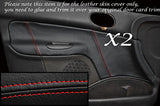 RED STITCH FITS PEUGEOT 206 98-10 2X FRONT DOOR CARD LEATHER COVERS 5 DOOR MODEL