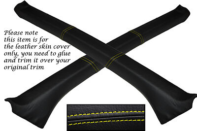 YELLOW  STITCH FITS TOYOTA MR2 MK1 85-89 WINDSCREEN PILLAR SURROUND LTHR COVERS