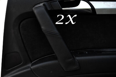 BLACK STITCH FITS AUDI Q7 2006-2013 2X REAR DOOR HANDLE LEATHER COVERS ONLY