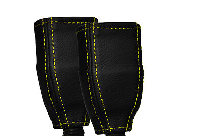 YELLOW STITCH FITS VIVARO TRAFFIC PRIMASTAR 01-06 2X SEAT BELT LEATHER COVERS