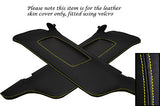 YELLOW STITCHING FITS FORD MUSTANG 99-04 2X SUN VISORS LEATHER COVERS ONLY