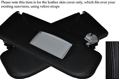 BLACK STITCH FITS VW GOLF 5 MK5 V JETTA 2004-2009 2X SUN VISORS LEATHER COVERS