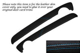 BLUE STITCH FITS MG MG TF MK2 2001-2006 2X TOP DOOR CARD TRIM LEATHER COVERS