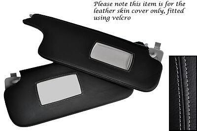 GREY STITCH FITS RENAULT MEGANE 2002-2008 2X SUN VISORS LEATHER COVERS ONLY