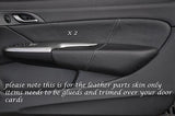 GREY STITCHING FITS HONDA CIVIC TYPE R 06-11 2X FRONT DOOR CARD TRIM LTHR COVERS
