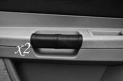 BLACK STITCH FITS CHRYSLER 300C CRD 06-11 2X FRONT DOOR HANDLE BLACK LTHR COVERS