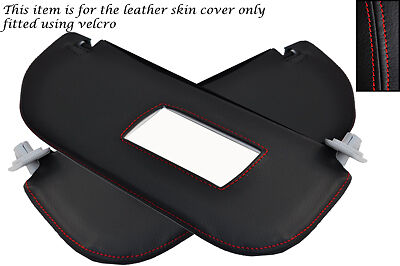 RED STITCH FITS CITROEN SAXO 1996-2004 2X SUN VISORS LEATHER COVERS CUSTOM NEW