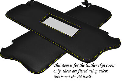 YELLOW STITCH FITS FORD FIESTA MK2 XR2 83-89 2X SUN VISORS LEATHER COVERS ONLY