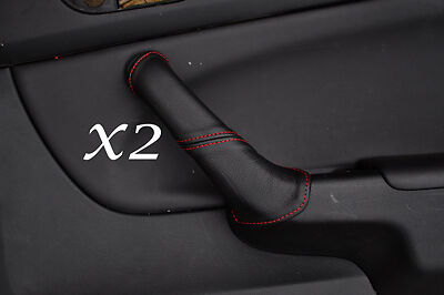 RED STITCH FITS HONDA ACCORD 2003-2007 2X REAR LEATHER DOOR HANDLE COVERS ONLY