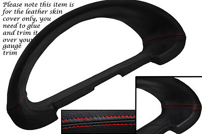 RED STITCH FITS CITROEN SAXO 96-04 GAUGE SPEEDO TRIM SURROUND LEATHER COVER