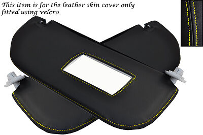 YELLOW STITCH FITS CITROEN SAXO 1996-2004 2X SUN VISORS LEATHER COVERS