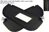 YELLOW STITCH FITS CITROEN SAXO 1996-2004 2X SUN VISORS LEATHER COVERS