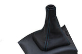BLUE STITCH FITS MITSUBISHI LANCER EVO 4 5 6  GEAR  GAITER REAL LEATHER NEW
