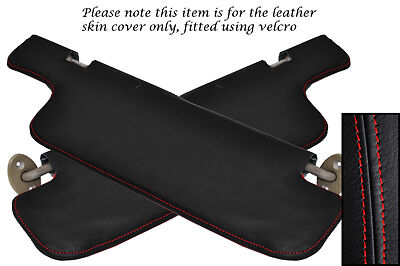 RED STITCH FITS FORD ESCORT MK6 MK7 2X SUN VISORS LTHR COVERS NO MIRROR MODELS