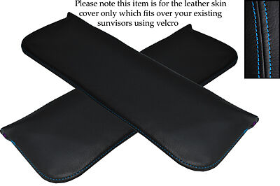 BLUE STITCHING FITS MORRIS MINOR 1000 55-71 2X SUN VISORS LEATHER COVERS ONLY