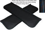 BLUE STITCHING FITS MORRIS MINOR 1000 55-71 2X SUN VISORS LEATHER COVERS ONLY