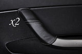 GREY STITCHING FITS PEUGEOT 308 2007-2012  2X DOOR HANDLE LEATHER COVERS ONLY