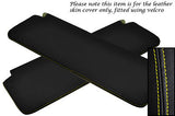 YELLOW STITCH FITS VW T2 EARLY BAY 2X SUN VISORS LEATHER COVERS ONLY CUSTOM NEW