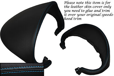 BLUE STITCH FITS AUDI TT MK2 06-13 SPEEDO GAUGE HOOD LEATHER COVER ONLY